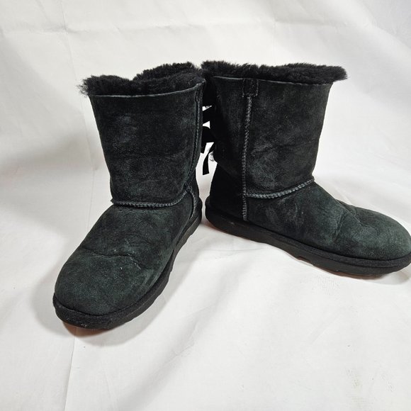 Ugg Bailey Bow II black Boots Sherpa Lined Women's Size 9-9.5? - Picture 6 of 8